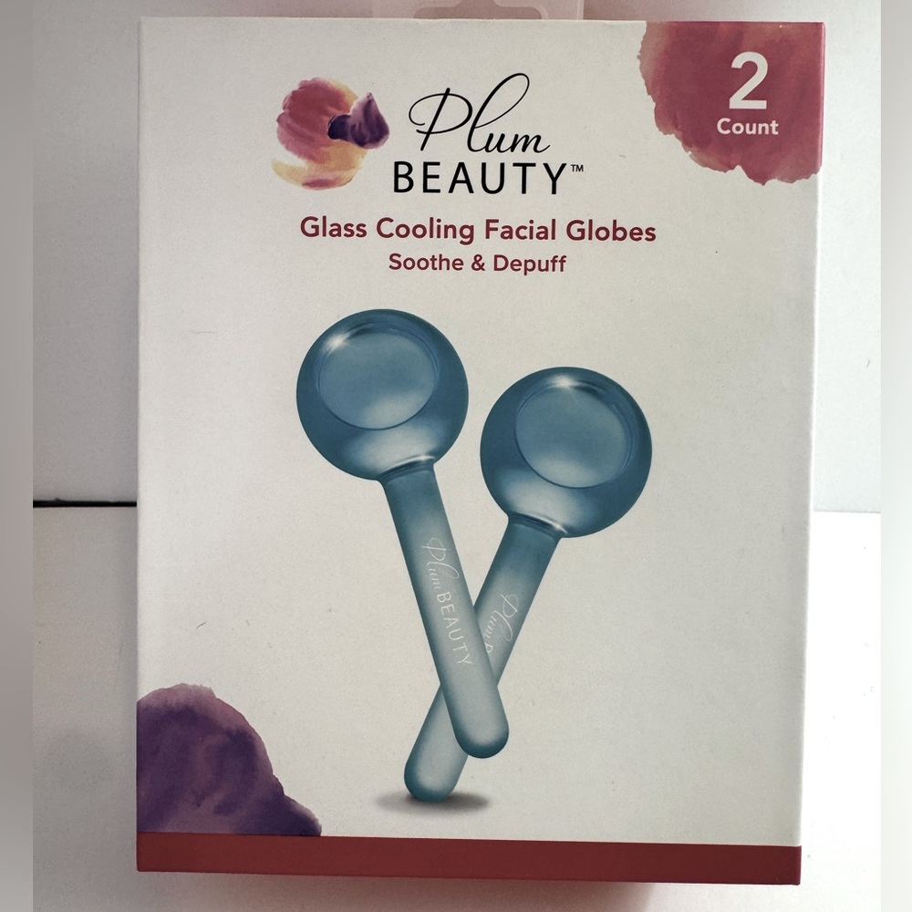 Plum Beauty Blue Glass Cooling Facial Globes - Picture 1 of 4